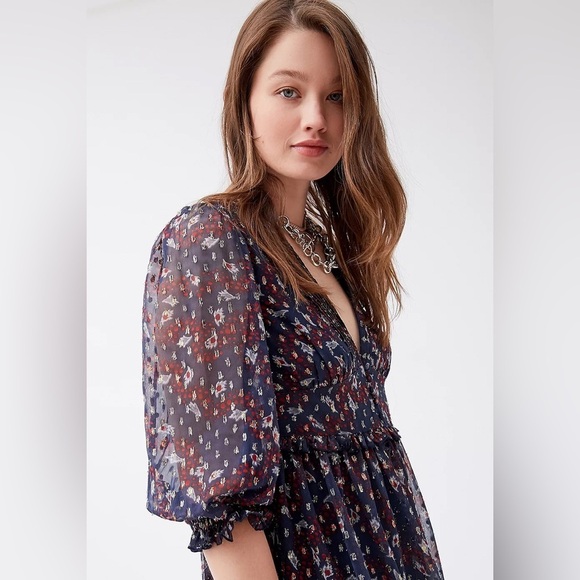 Urban Outfitters UO Printed Chiffon Mini Dress (D4) - Picture 5 of 10